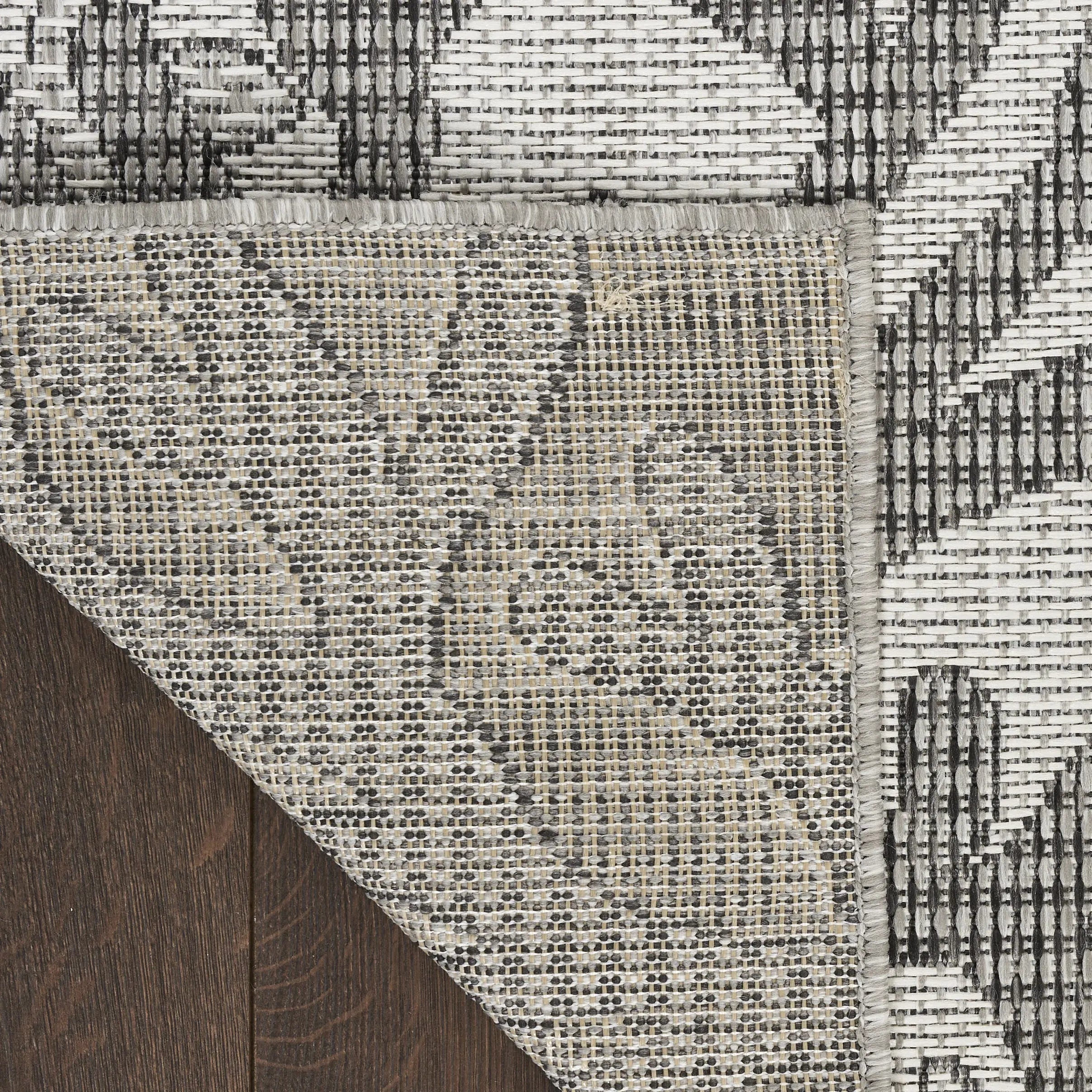 8' X 10' Gray Black And Ivory Nautical Indoor Outdoor Area Rug Homeroots Outdoor