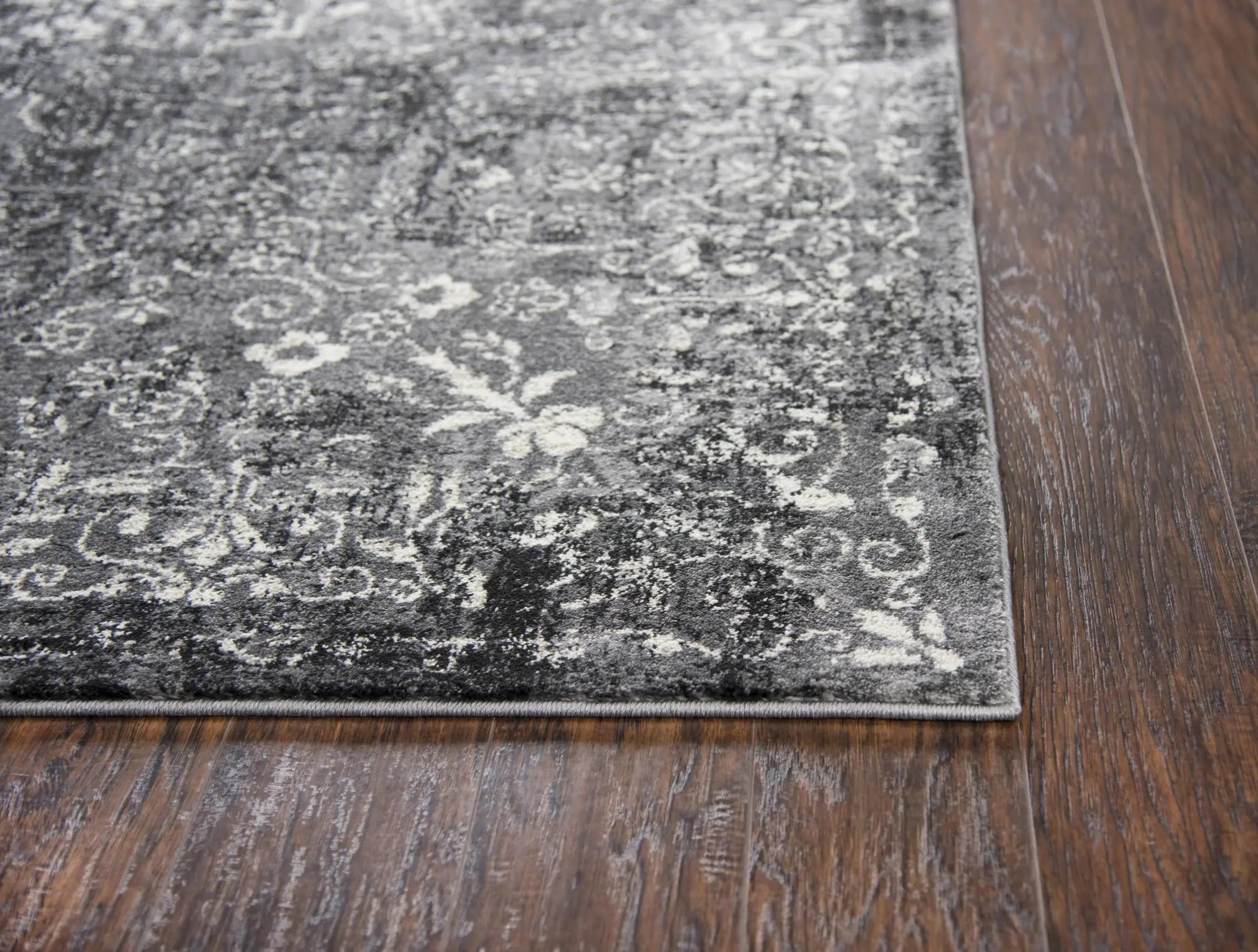 8' X 10' Gray Black Dark Gray And Ivory Medallion Area Rug Homeroots Home Decor