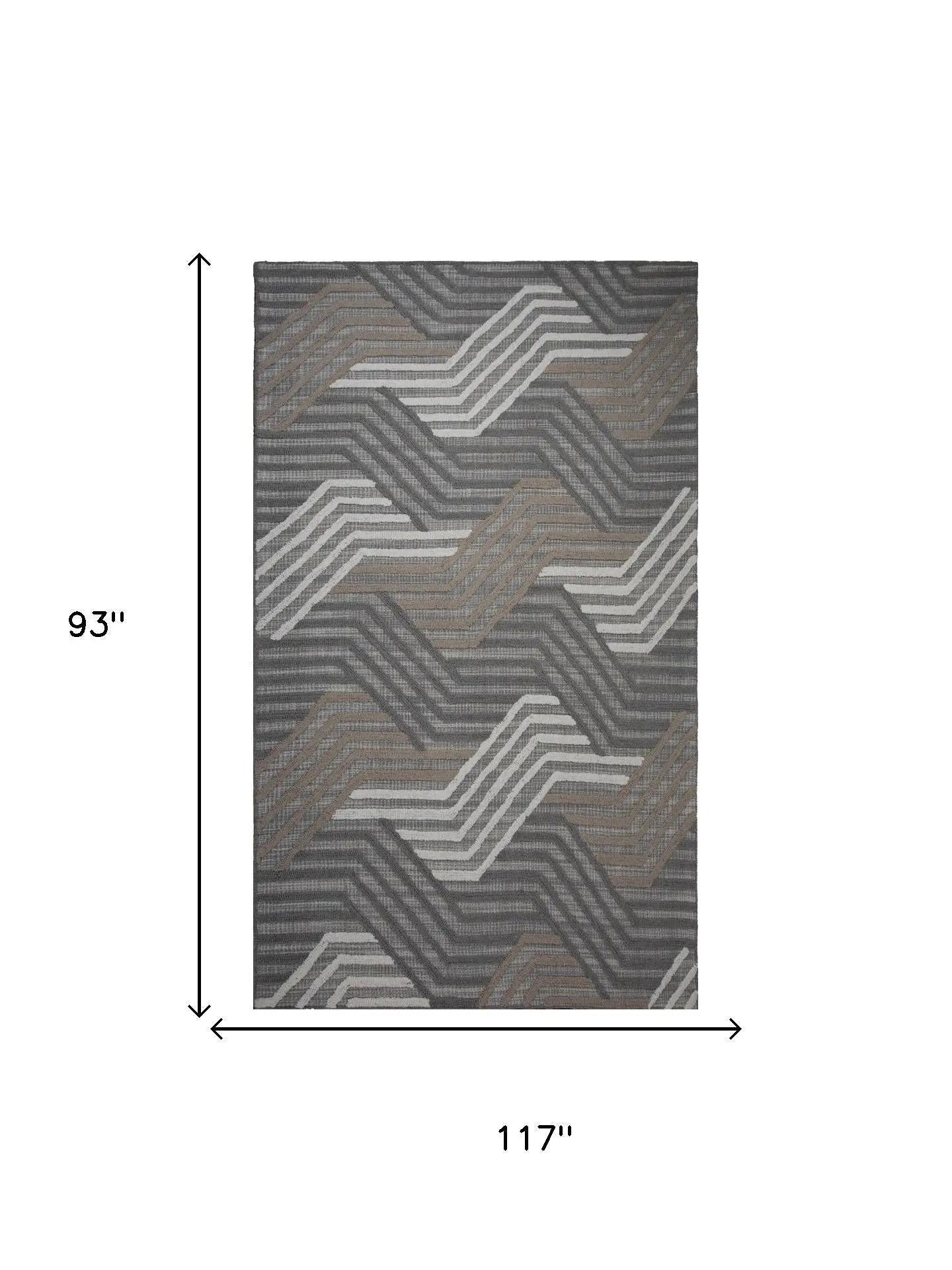 8' X 10' Gray Brown And Ivory Wool Geometric Hand Tufted Area Rug Homeroots Home Decor