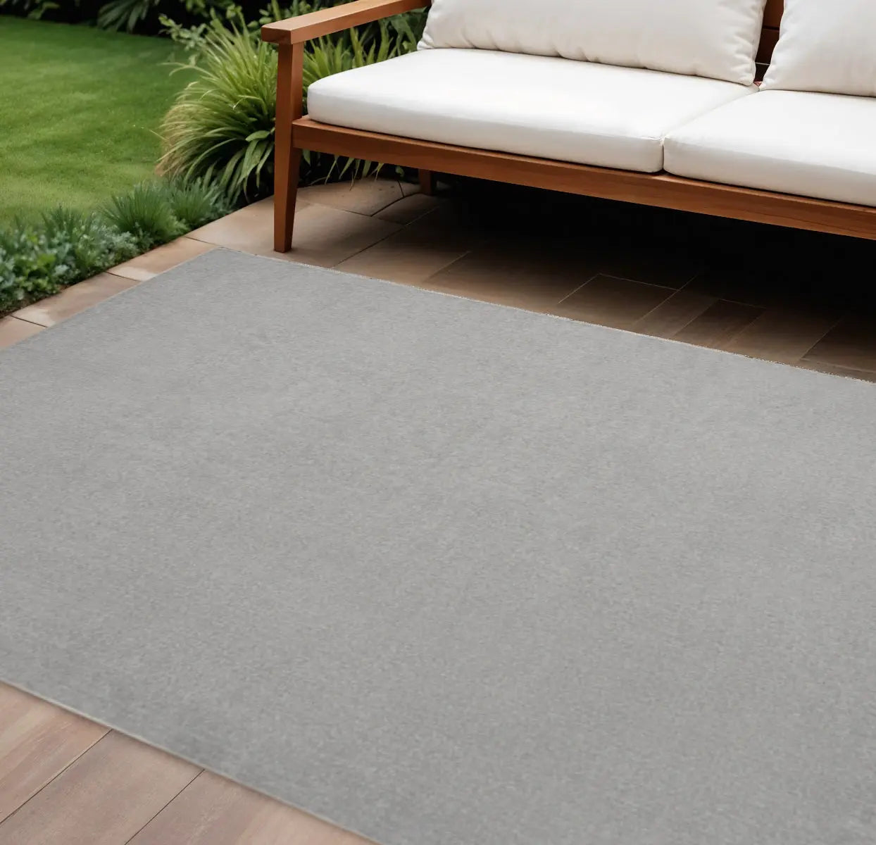 8' X 10' Gray Indoor Outdoor Area Rug - GreatEagleInc