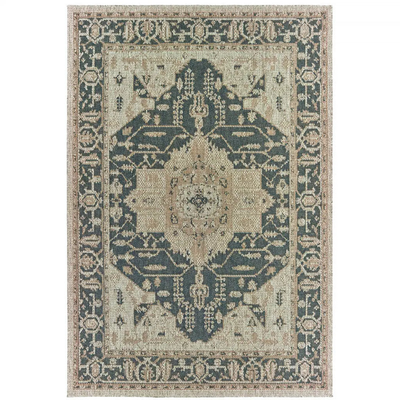 8' X 10' Gray Oriental Stain Resistant Indoor Outdoor Area Rug Homeroots Outdoor