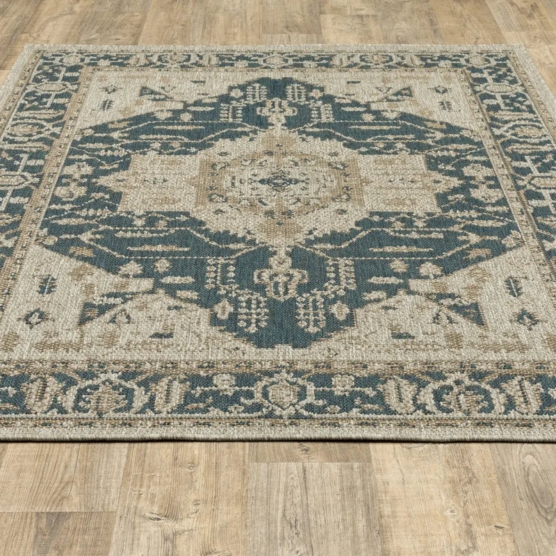 8' X 10' Gray Oriental Stain Resistant Indoor Outdoor Area Rug Homeroots Outdoor