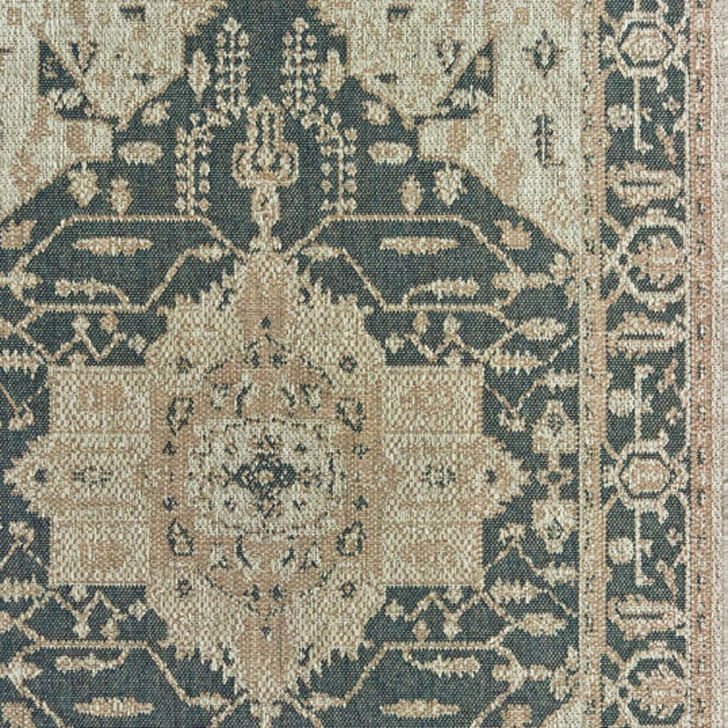8' X 10' Gray Oriental Stain Resistant Indoor Outdoor Area Rug Homeroots Outdoor