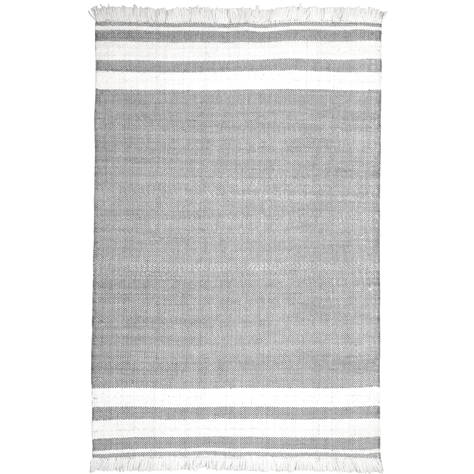 8' X 10' Gray Striped Handmade Indoor Outdoor Area Rug Homeroots Outdoor