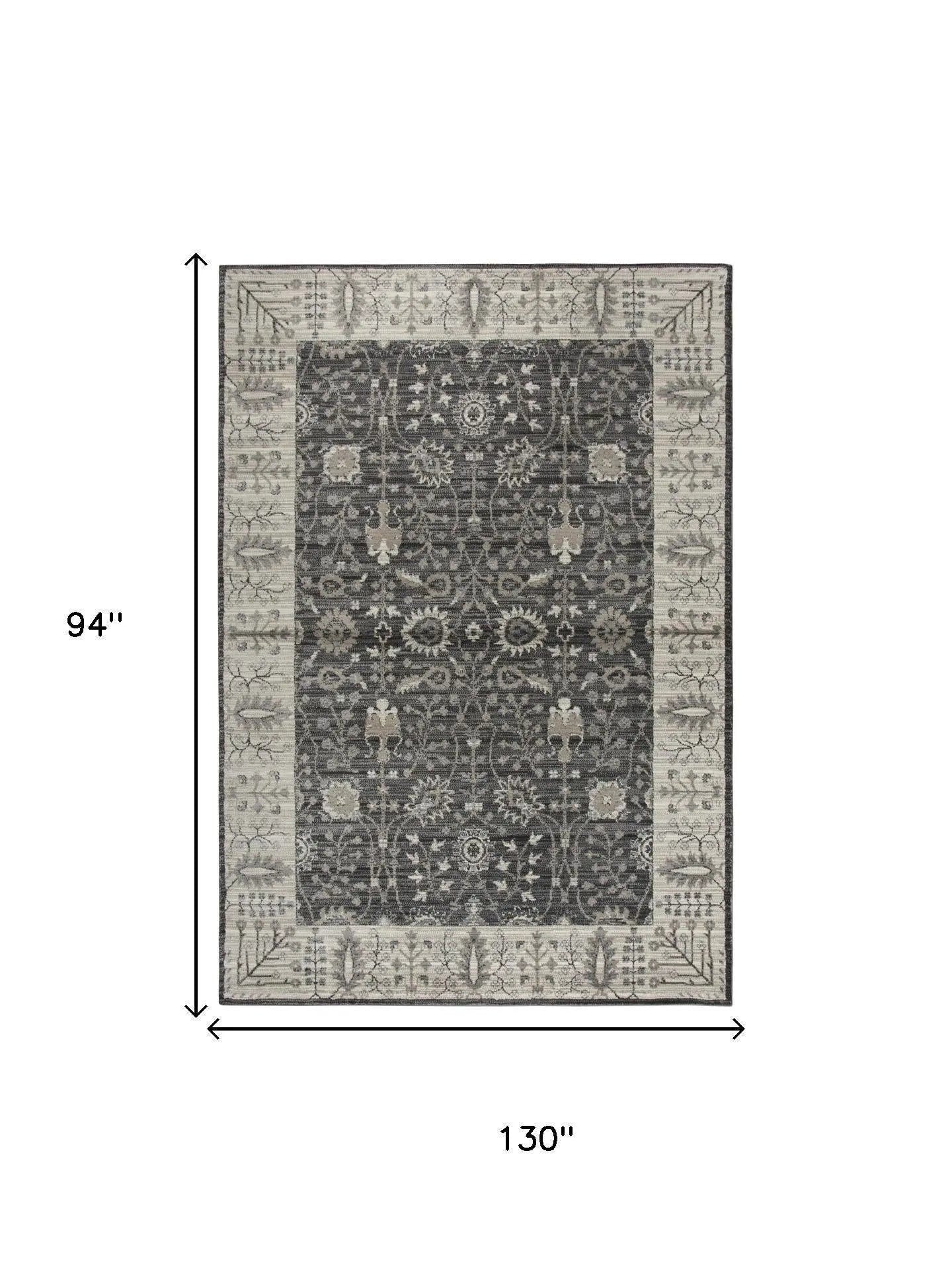 8' X 10' Gray Taupe Black And Natural Oriental Area Rug Homeroots Home Decor