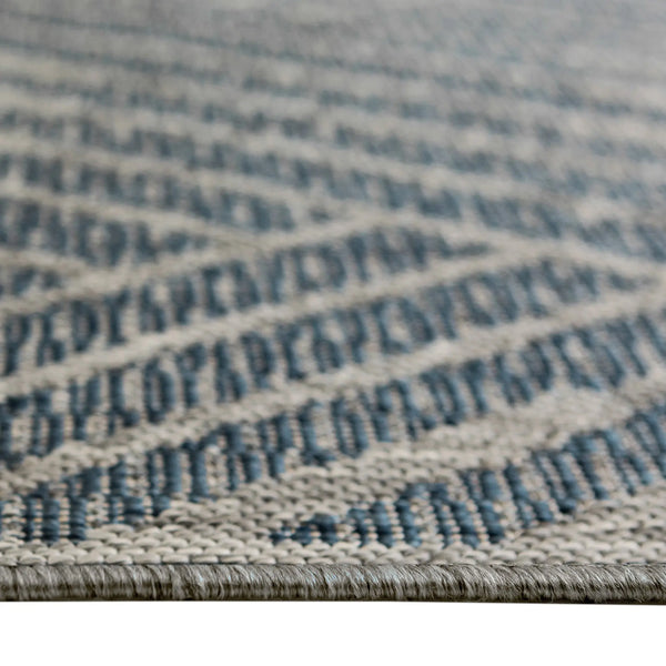 8' X 10' Gray and Blue Geometric Stain Resistant Indoor Outdoor Area Rug Homeroots Outdoor