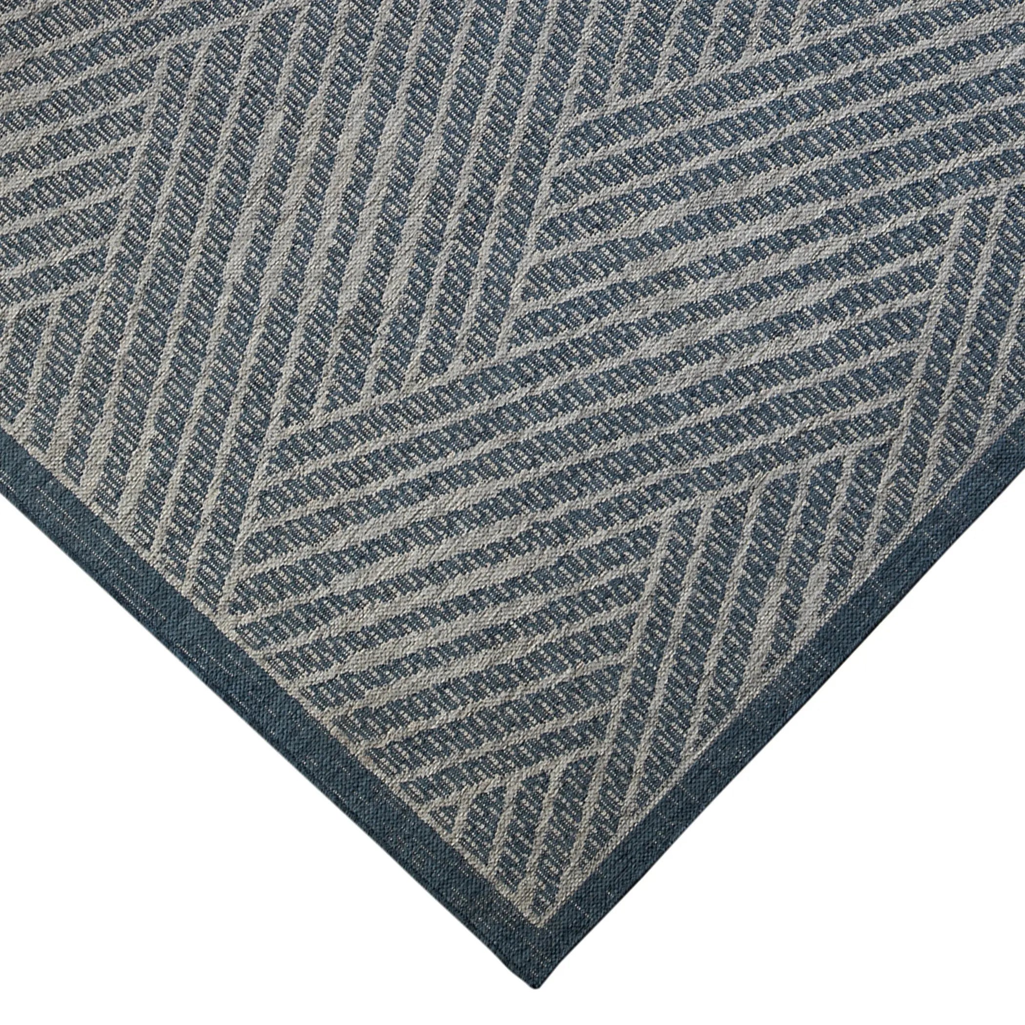 8' X 10' Gray and Blue Geometric Stain Resistant Indoor Outdoor Area Rug Homeroots Outdoor