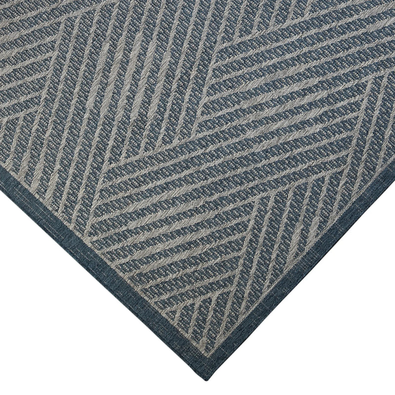 8' X 10' Gray and Blue Geometric Stain Resistant Indoor Outdoor Area Rug Homeroots Outdoor
