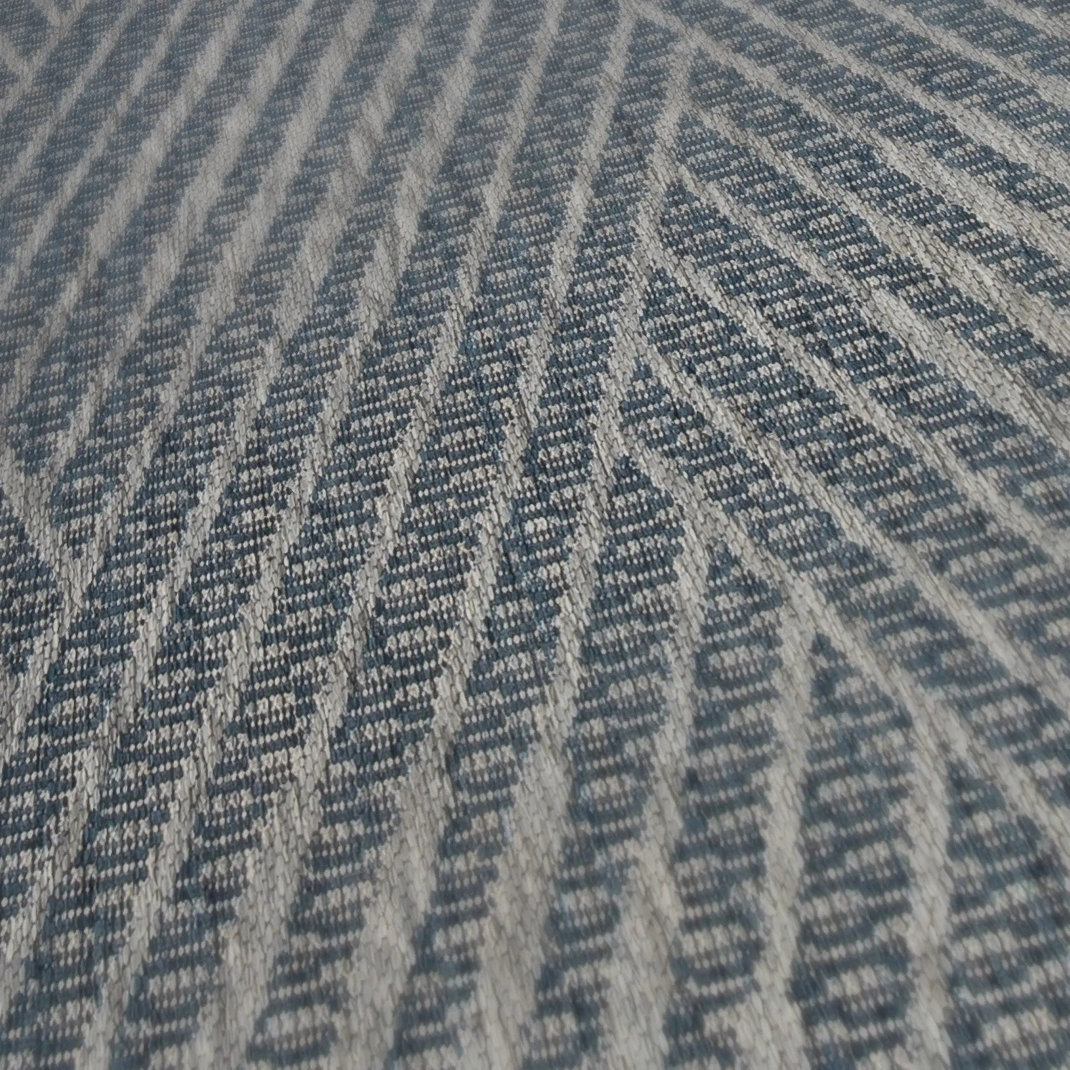 8' X 10' Gray and Blue Geometric Stain Resistant Indoor Outdoor Area Rug Homeroots Outdoor
