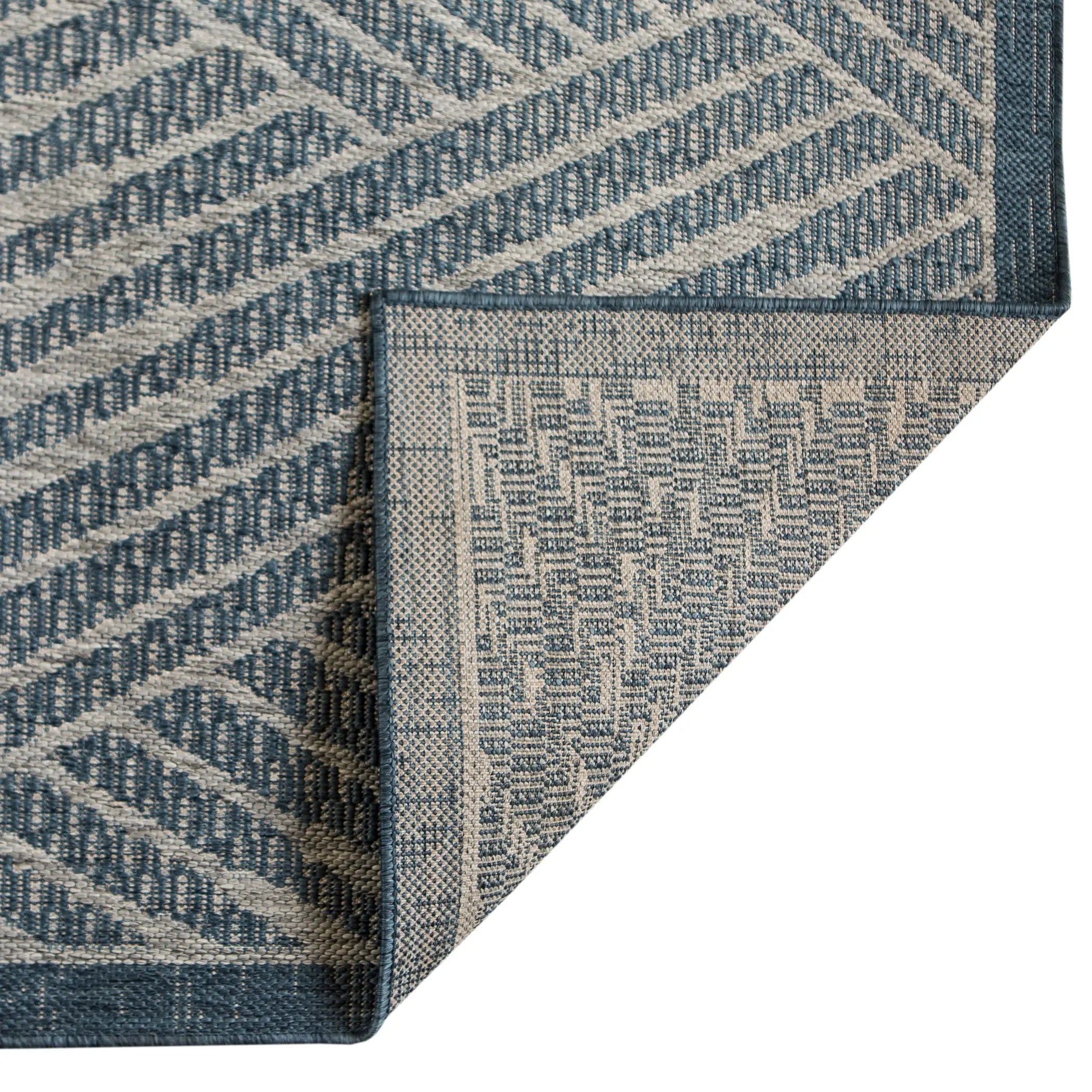 8' X 10' Gray and Blue Geometric Stain Resistant Indoor Outdoor Area Rug Homeroots Outdoor