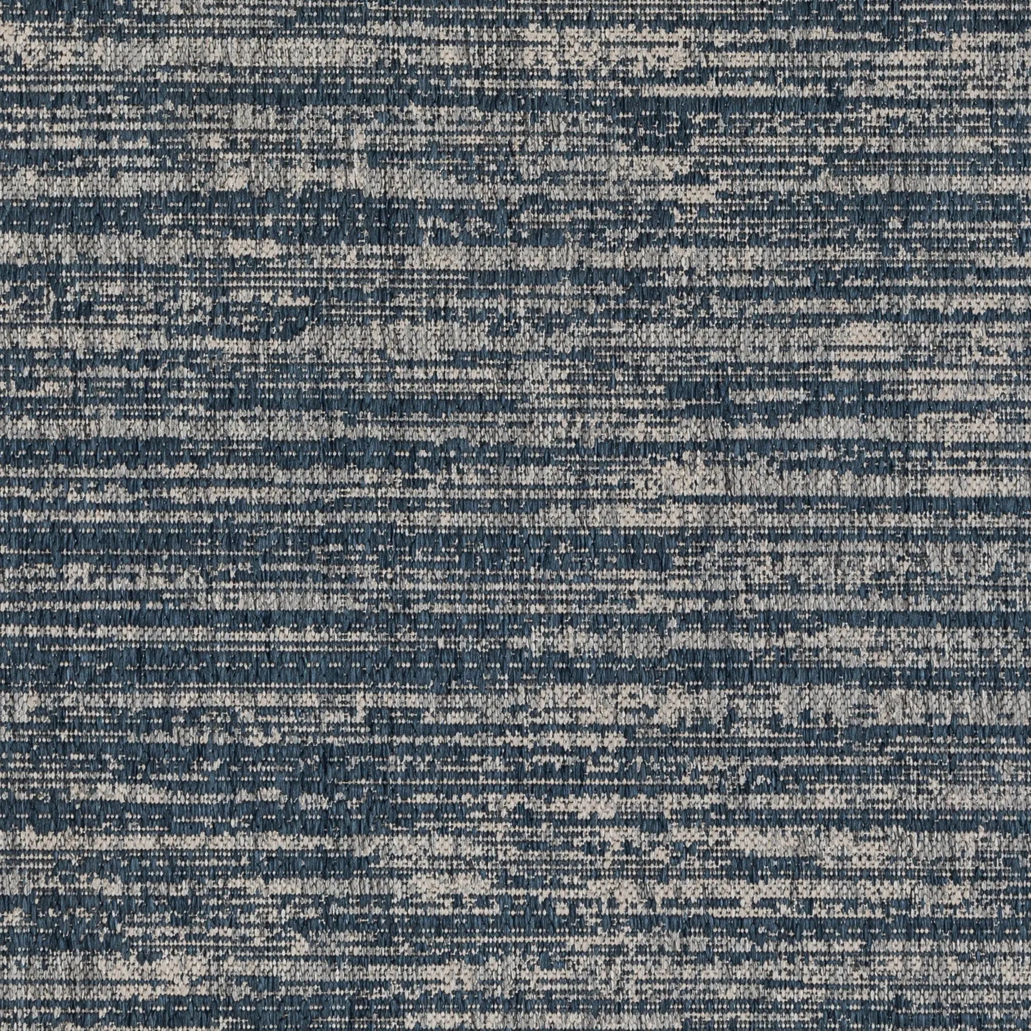 8' X 10' Gray and Blue Striped Stain Resistant Indoor Outdoor Area Rug Homeroots Outdoor