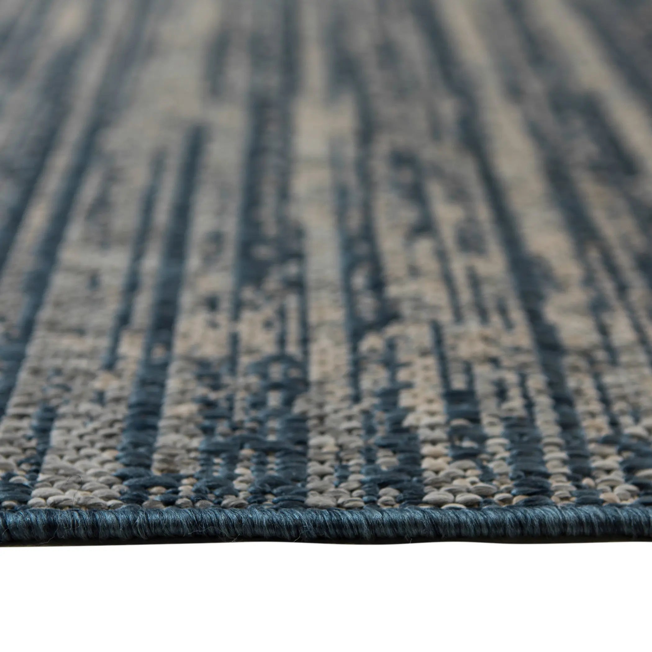 8' X 10' Gray and Blue Striped Stain Resistant Indoor Outdoor Area Rug Homeroots Outdoor
