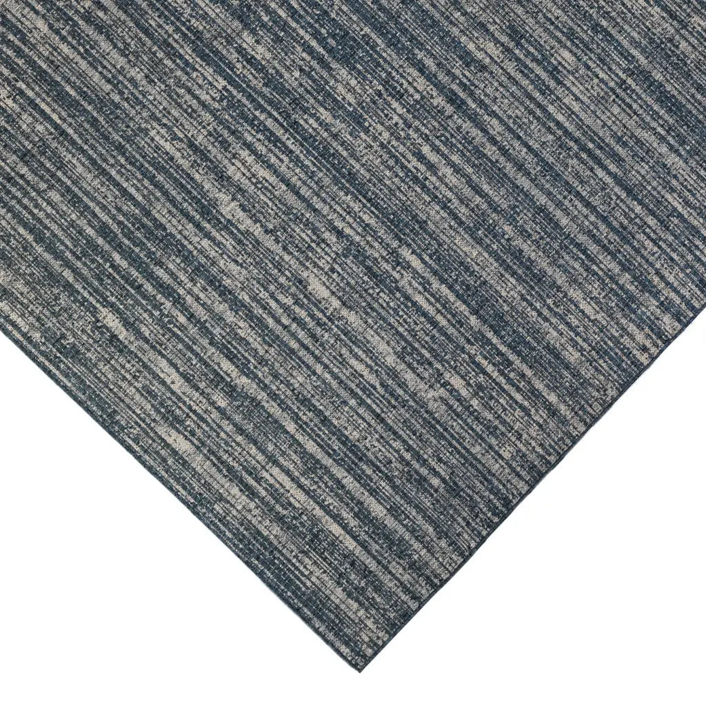 8' X 10' Gray and Blue Striped Stain Resistant Indoor Outdoor Area Rug Homeroots Outdoor