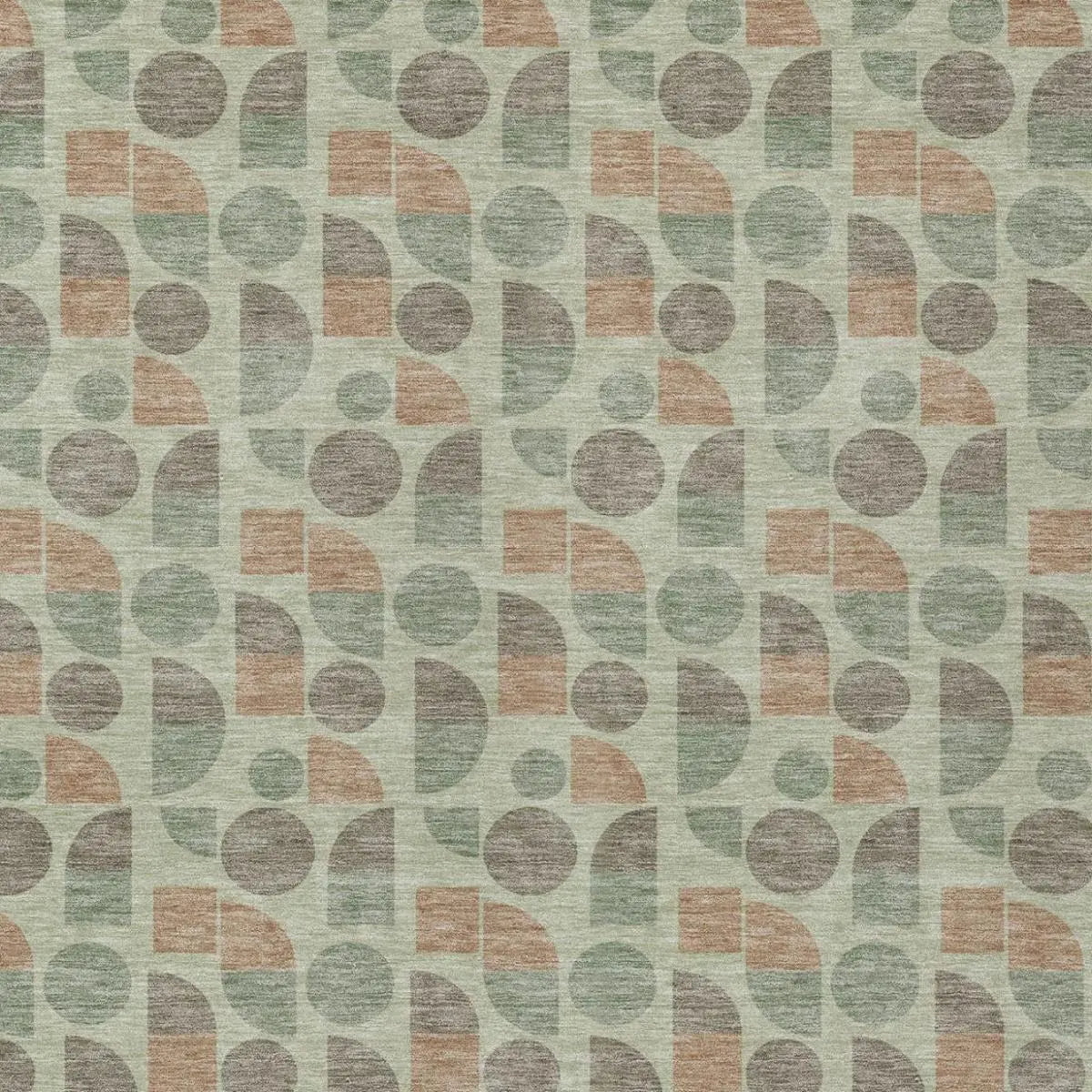 8' X 10' Green And Beige Geometric Washable Indoor Outdoor Area Rug Homeroots Outdoor