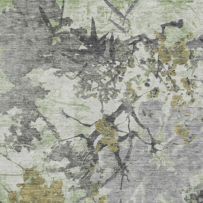 8' X 10' Green And Brown Abstract Washable Indoor Outdoor Area Rug Homeroots Outdoor