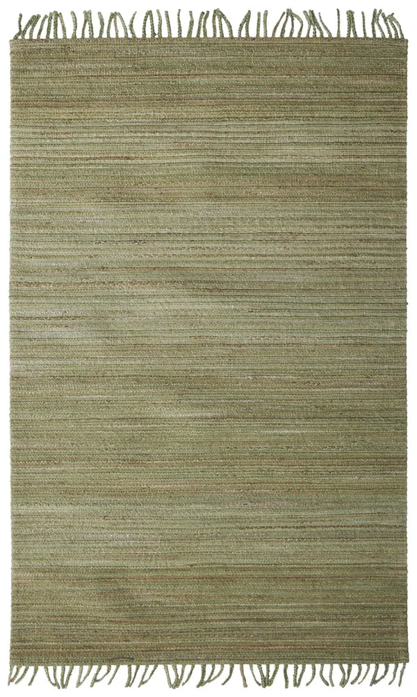 8' X 10' Green And Brown Jute Hand Woven Area Rug With Fringe Homeroots Home Decor