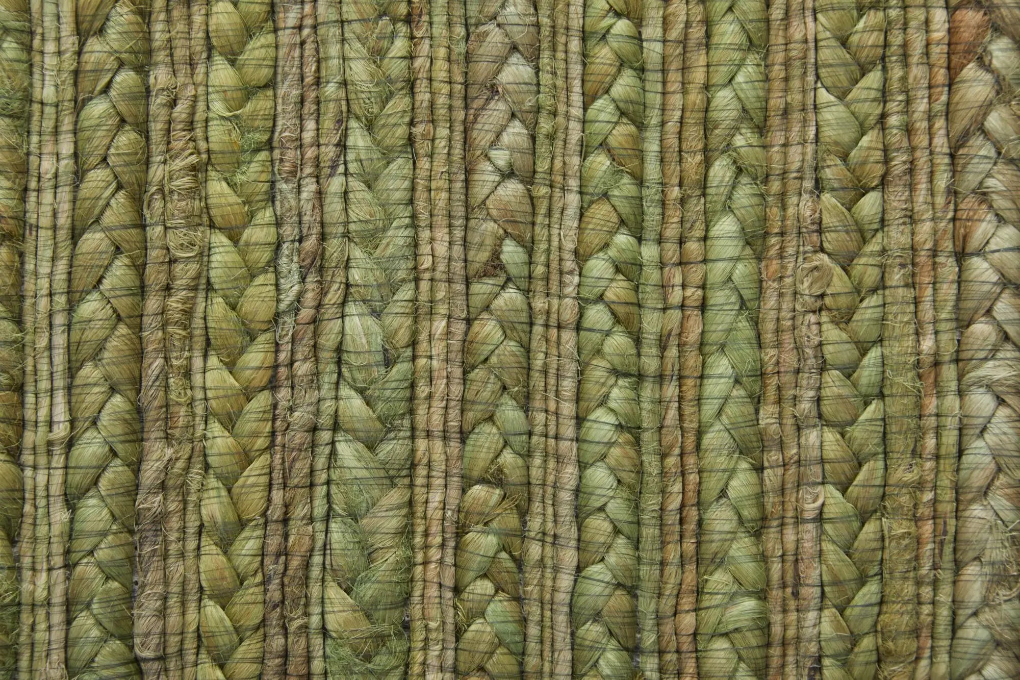 8' X 10' Green And Brown Jute Hand Woven Area Rug With Fringe Homeroots Home Decor