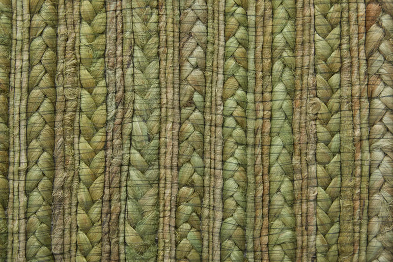 8' X 10' Green And Brown Jute Hand Woven Area Rug With Fringe Homeroots Home Decor