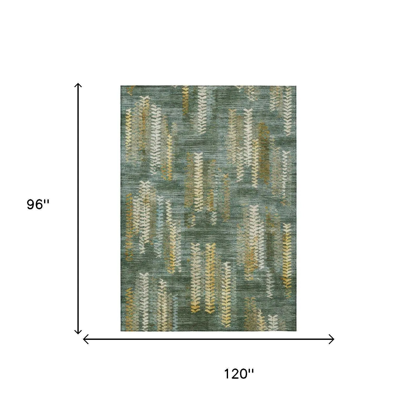 8' X 10' Green And Brown Striped Washable Indoor Outdoor Area Rug Homeroots Outdoor