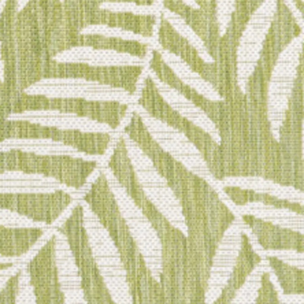 8' X 10' Green And Cream Floral Indoor Outdoor Area Rug Homeroots Outdoor