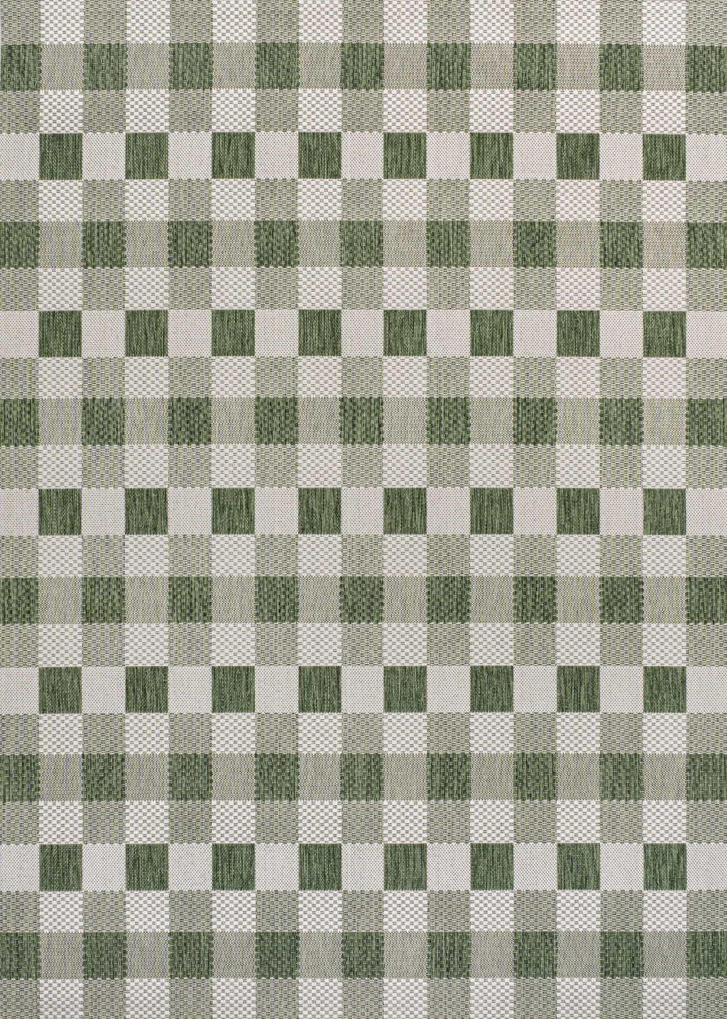 8' X 10' Green And Cream Geometric Indoor Outdoor Area Rug - GreatEagleInc