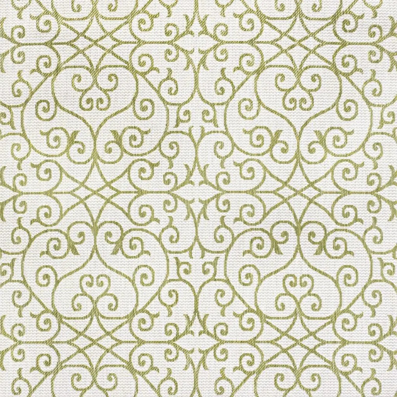 8' X 10' Green And Cream Geometric Indoor Outdoor Area Rug Homeroots Outdoor