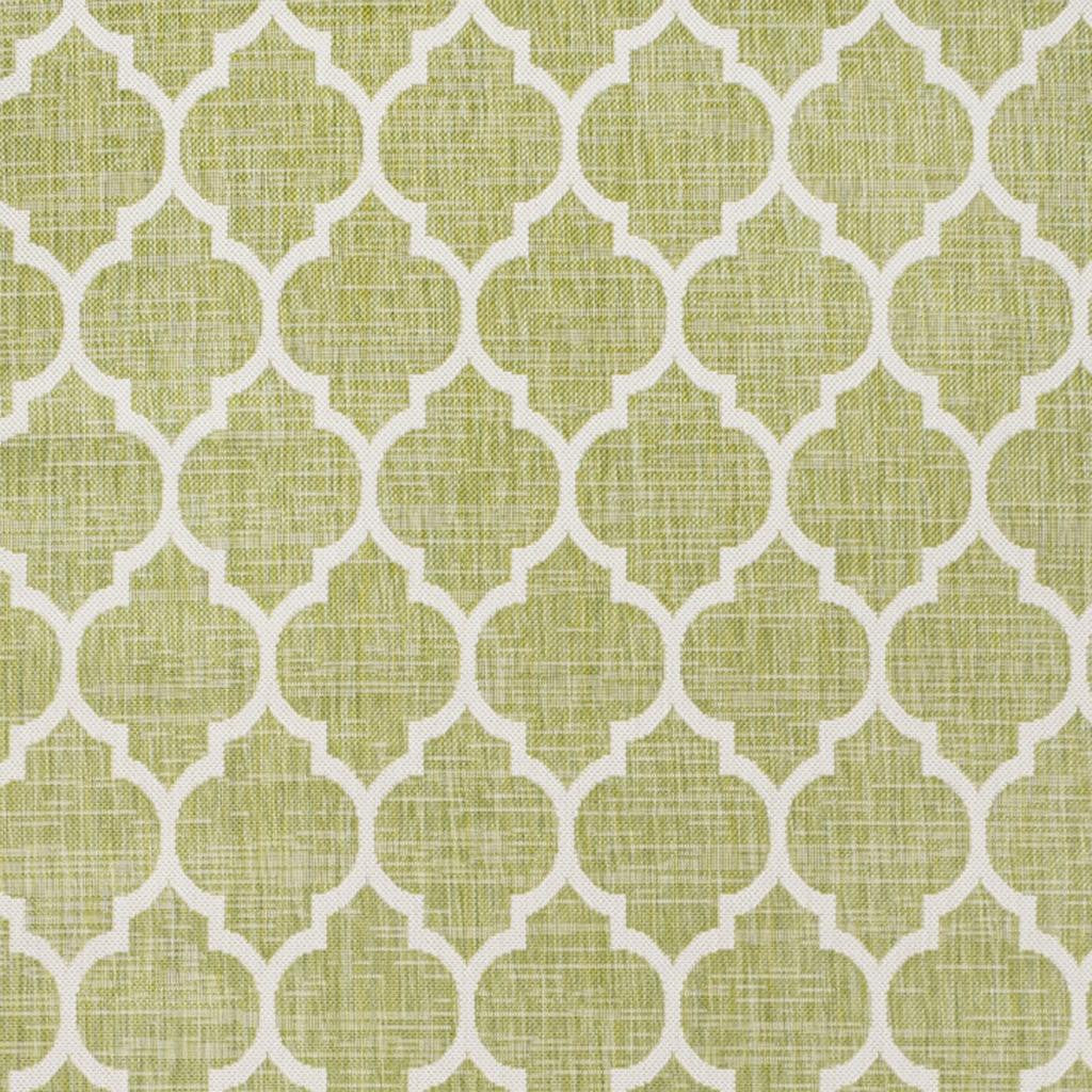 8' X 10' Green And Cream Geometric Indoor Outdoor Area Rug Homeroots Outdoor