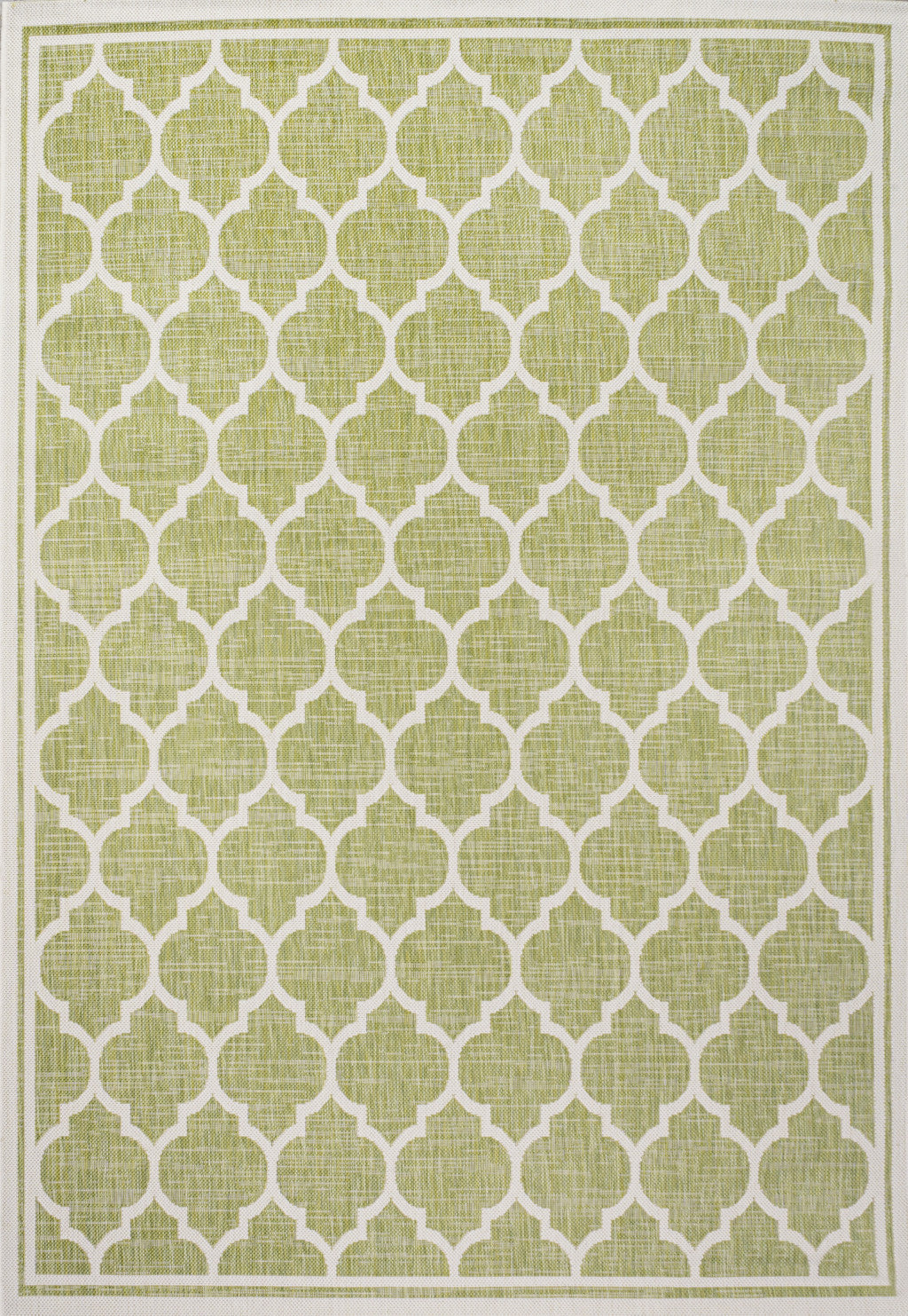 8' X 10' Green And Cream Geometric Indoor Outdoor Area Rug Homeroots Outdoor