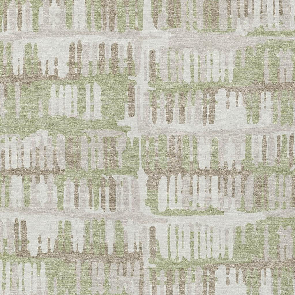 8' X 10' Green And Denim Blue Abstract Washable Indoor Outdoor Area Rug Homeroots Outdoor