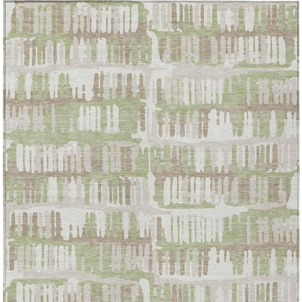 8' X 10' Green And Denim Blue Abstract Washable Indoor Outdoor Area Rug Homeroots Outdoor