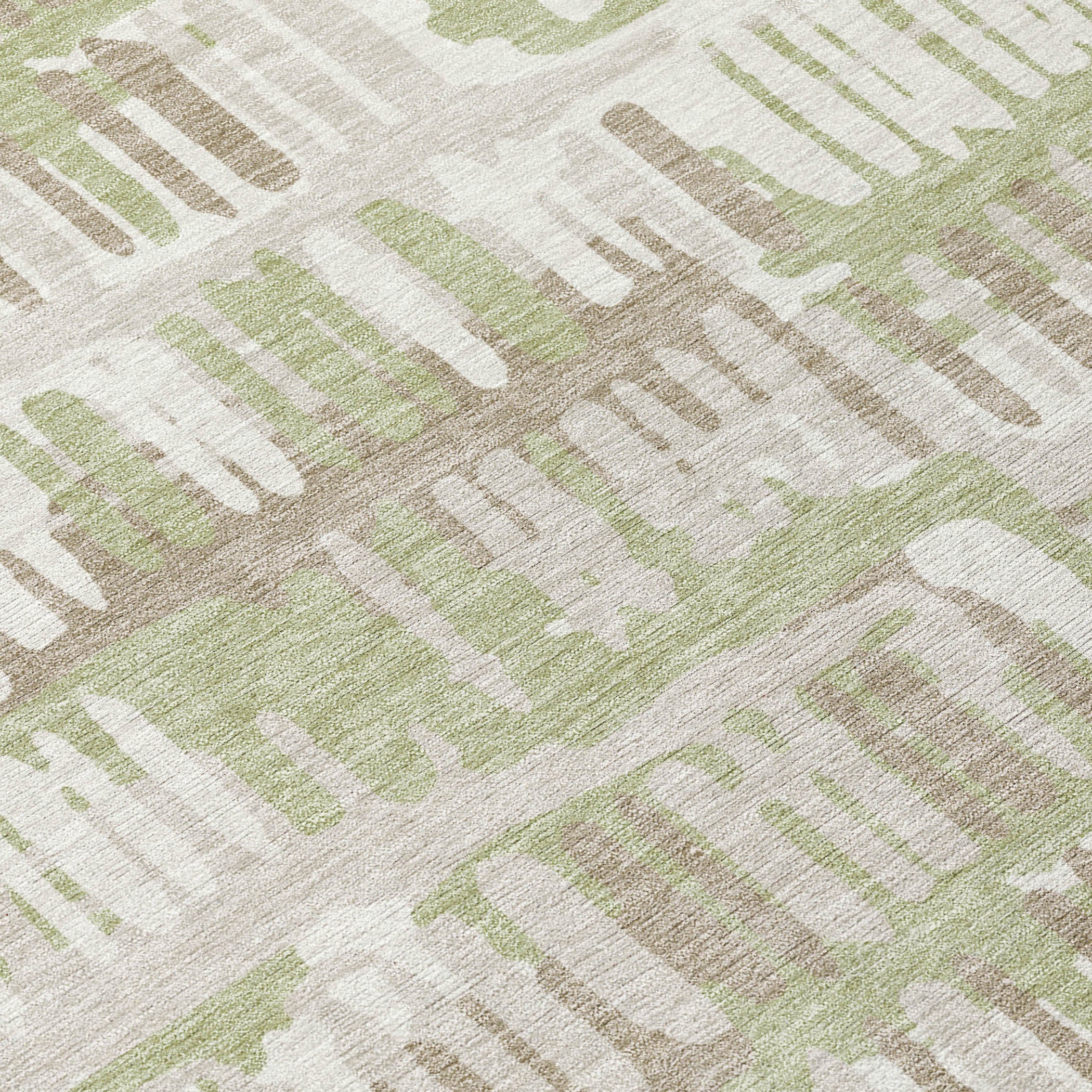 8' X 10' Green And Denim Blue Abstract Washable Indoor Outdoor Area Rug Homeroots Outdoor