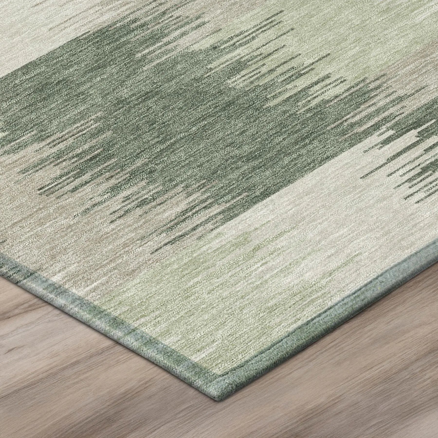 8' X 10' Green And Ivory Geometric Washable Indoor Outdoor Area Rug Homeroots Outdoor