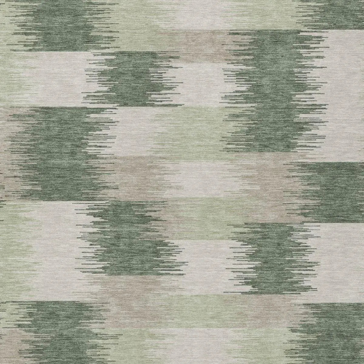 8' X 10' Green And Ivory Geometric Washable Indoor Outdoor Area Rug Homeroots Outdoor