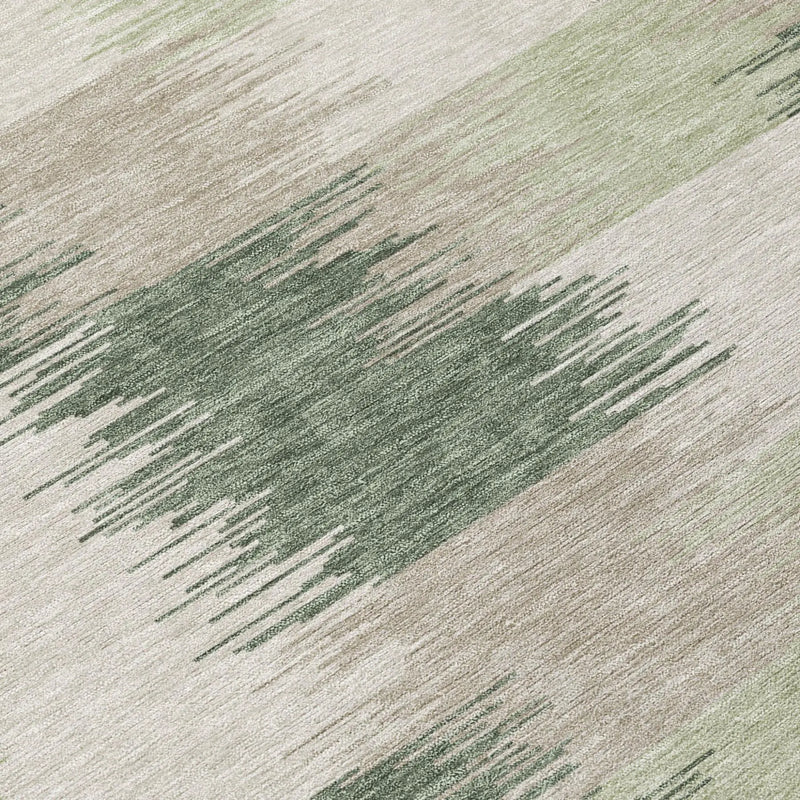 8' X 10' Green And Ivory Geometric Washable Indoor Outdoor Area Rug Homeroots Outdoor