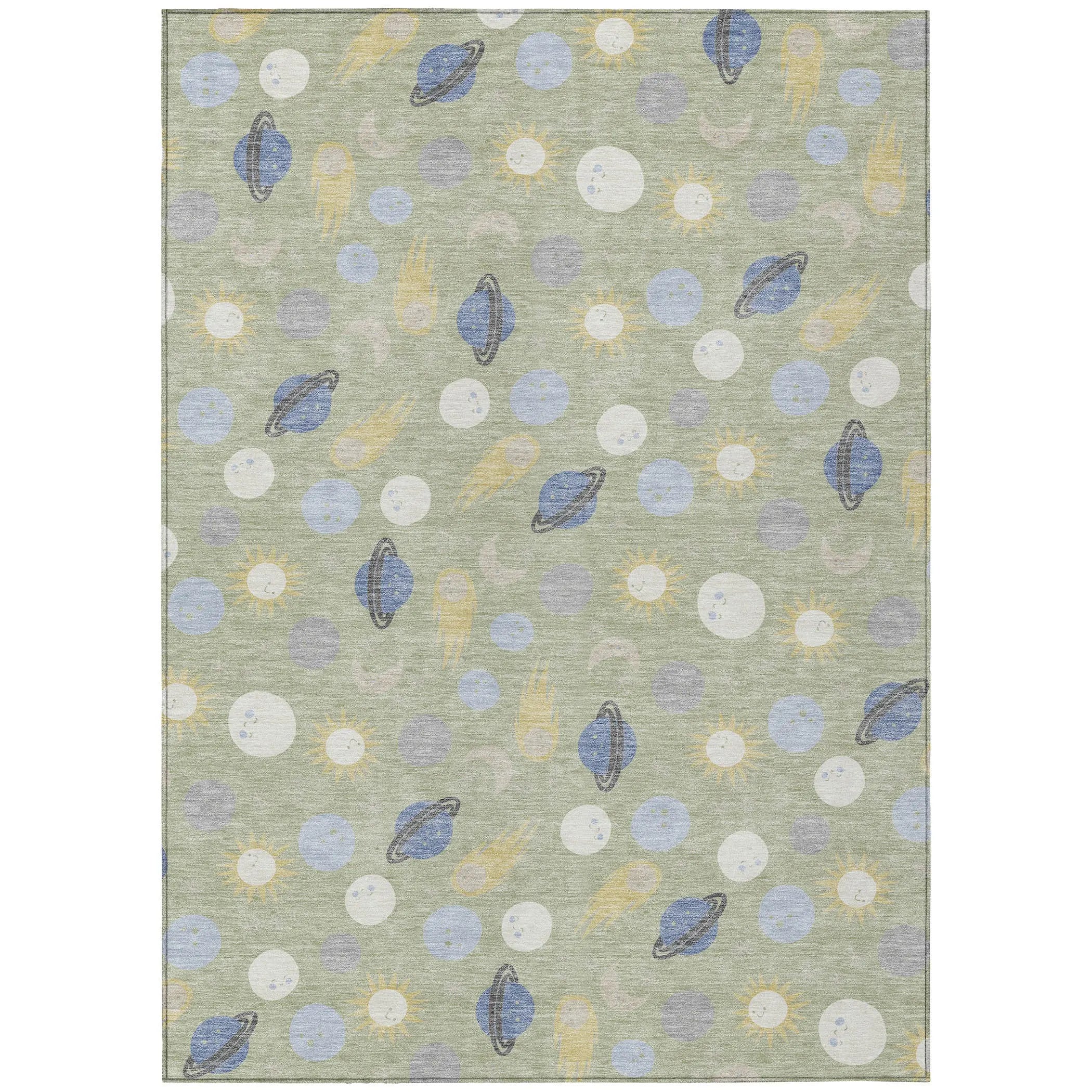 8' X 10' Green And Ivory Geometric Washable Indoor Outdoor Area Rug Homeroots Outdoor
