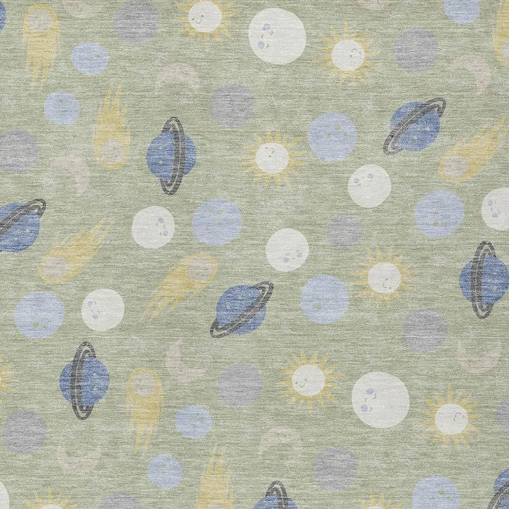 8' X 10' Green And Ivory Geometric Washable Indoor Outdoor Area Rug Homeroots Outdoor