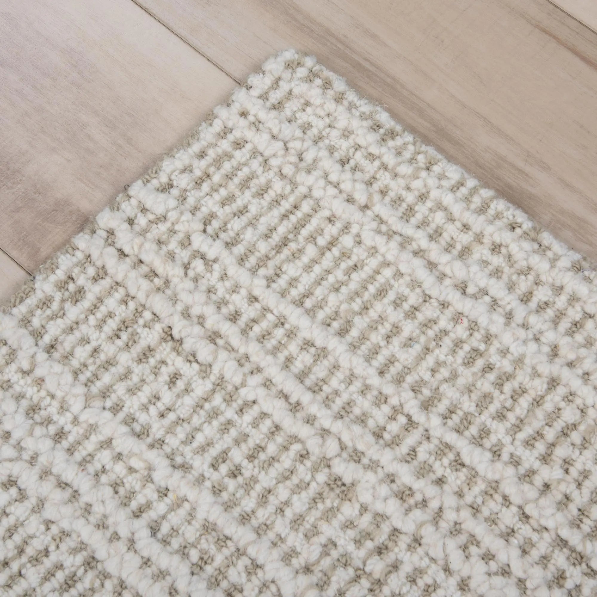 8' X 10' Green And Ivory Wool Plaid Hand Tufted Area Rug Homeroots Home Decor