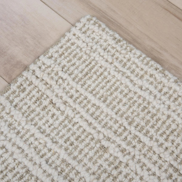 8' X 10' Green And Ivory Wool Plaid Hand Tufted Area Rug Homeroots Home Decor