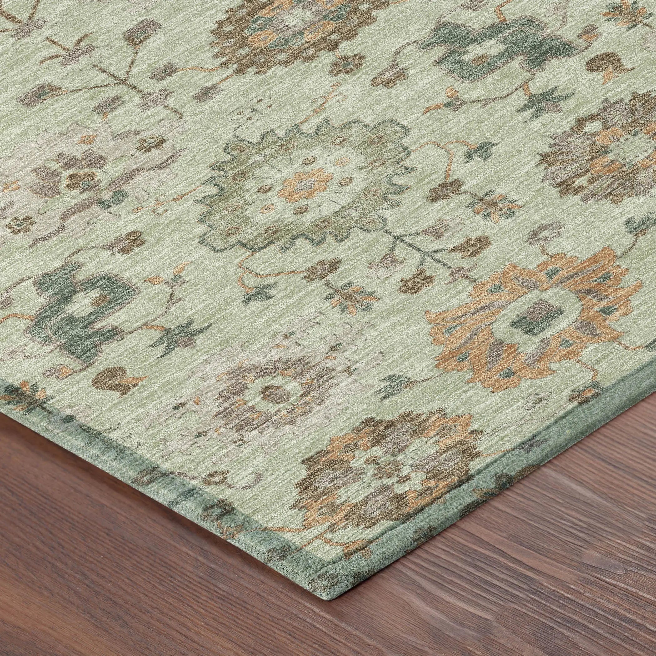 8' X 10' Green And Khaki Geometric Washable Indoor Outdoor Area Rug Homeroots Outdoor