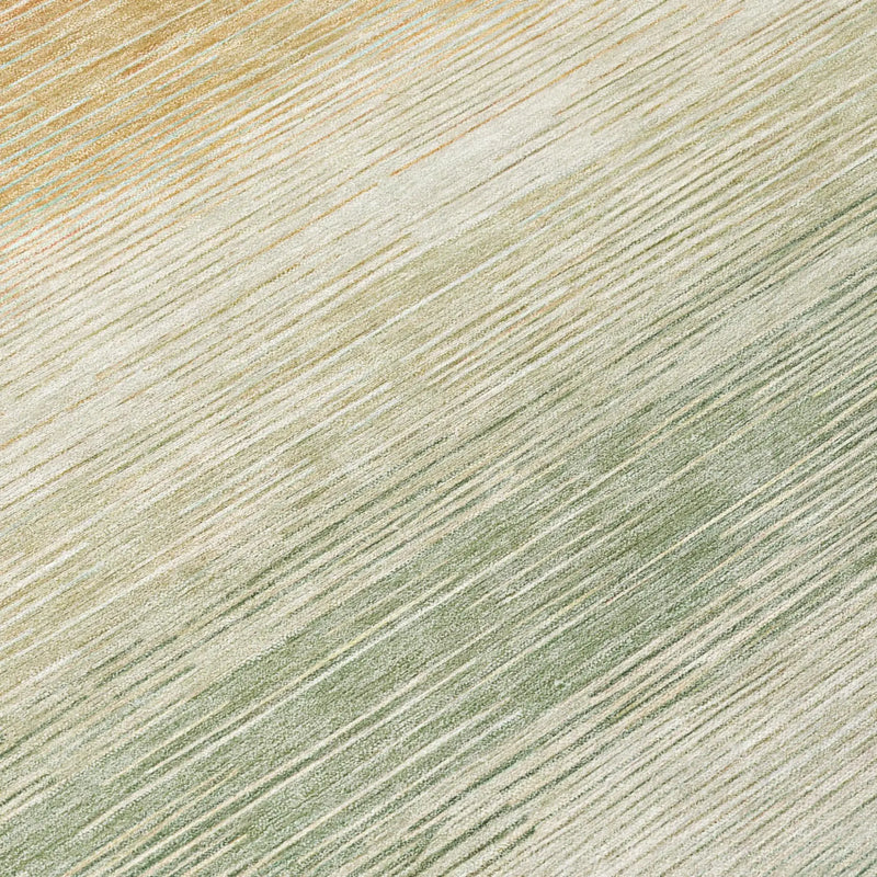 8' X 10' Green And Linen Striped Washable Indoor Outdoor Area Rug Homeroots Outdoor