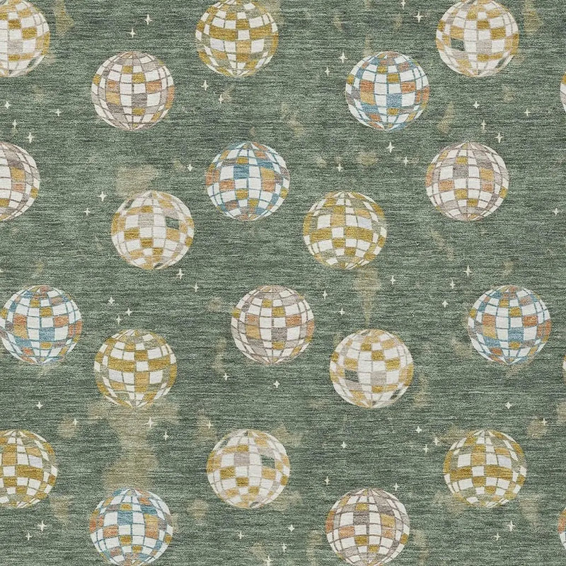 8' X 10' Green And Pearl Geometric Washable Indoor Outdoor Area Rug Homeroots Outdoor