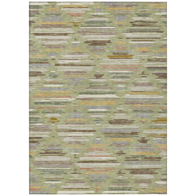 8' X 10' Green And Taupe Southwestern Washable Indoor Outdoor Area Rug Homeroots Outdoor