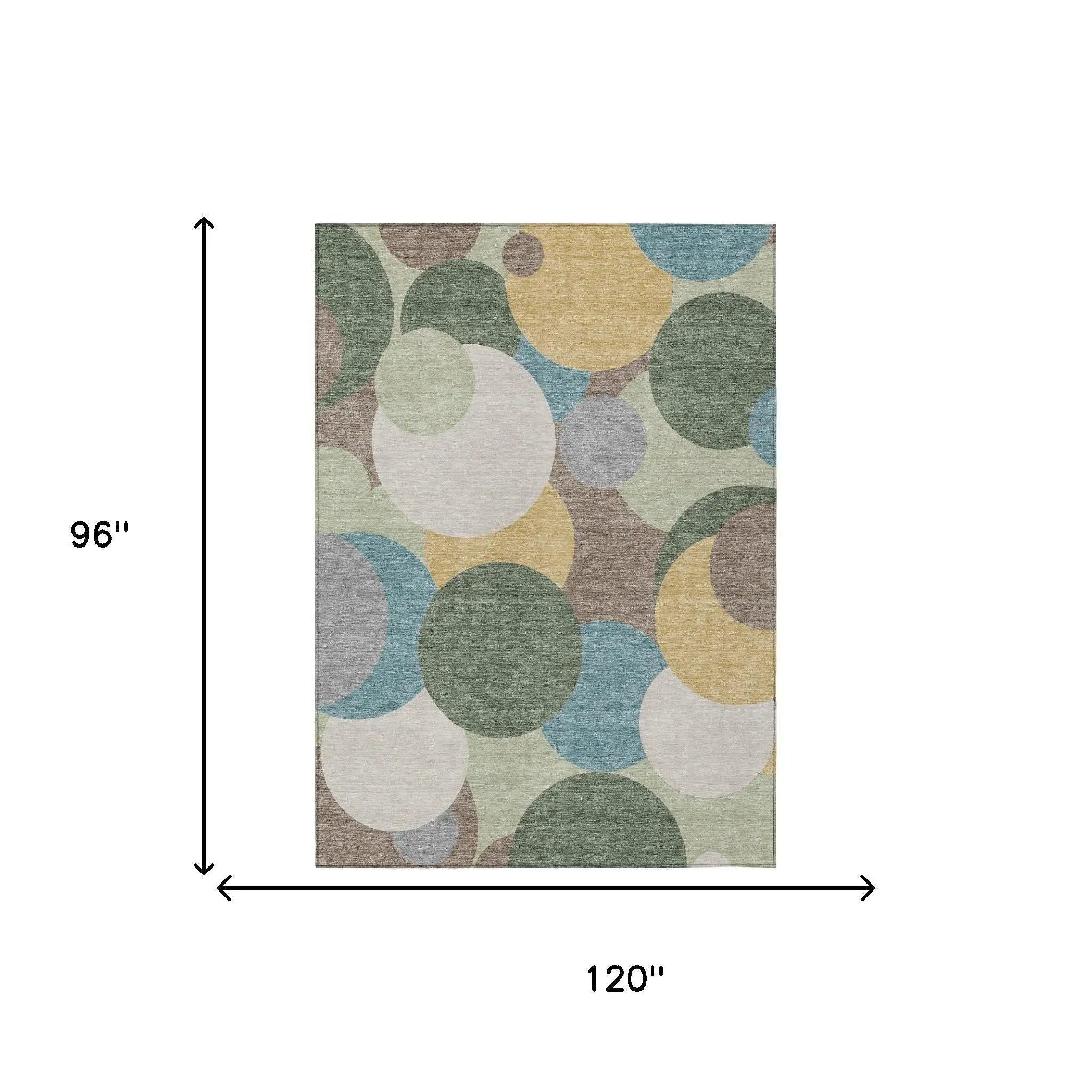 8' X 10' Green And Teal Blue Geometric Washable Indoor Outdoor Area Rug Homeroots Outdoor