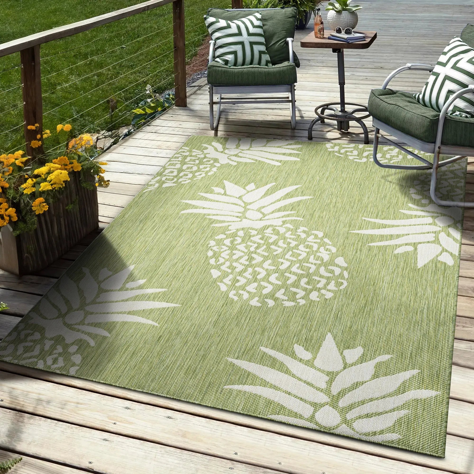 8' X 10' Green Indoor Outdoor Area Rug Homeroots Outdoor