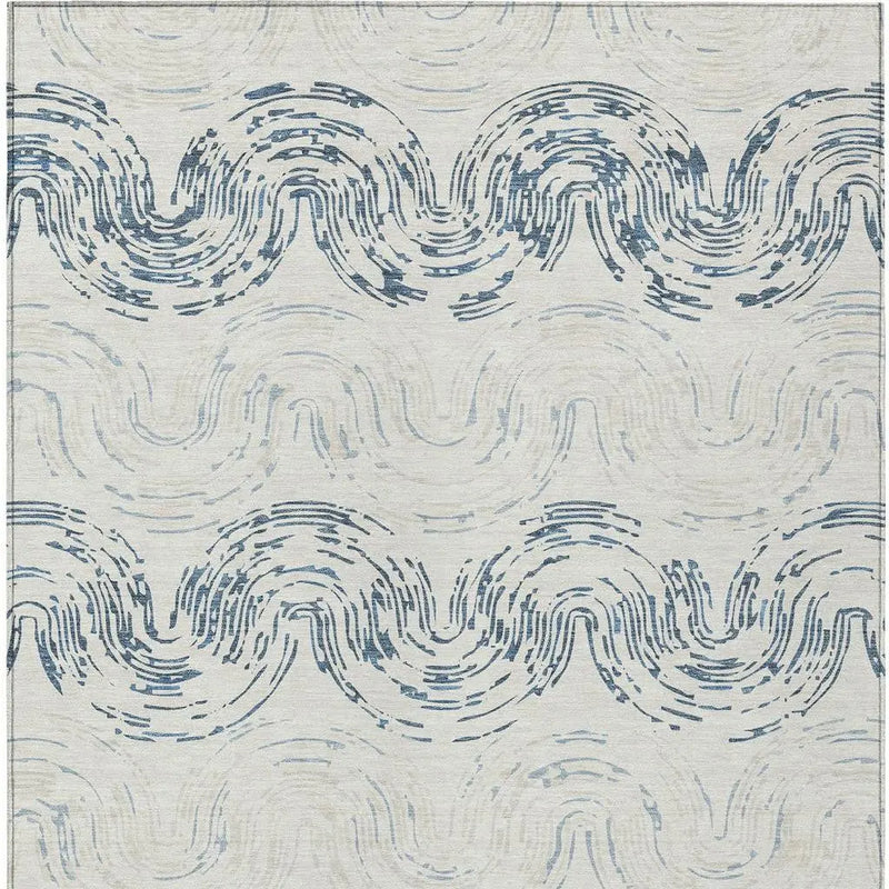 8' X 10' Ivory And Beige Abstract Washable Indoor Outdoor Area Rug Homeroots Outdoor