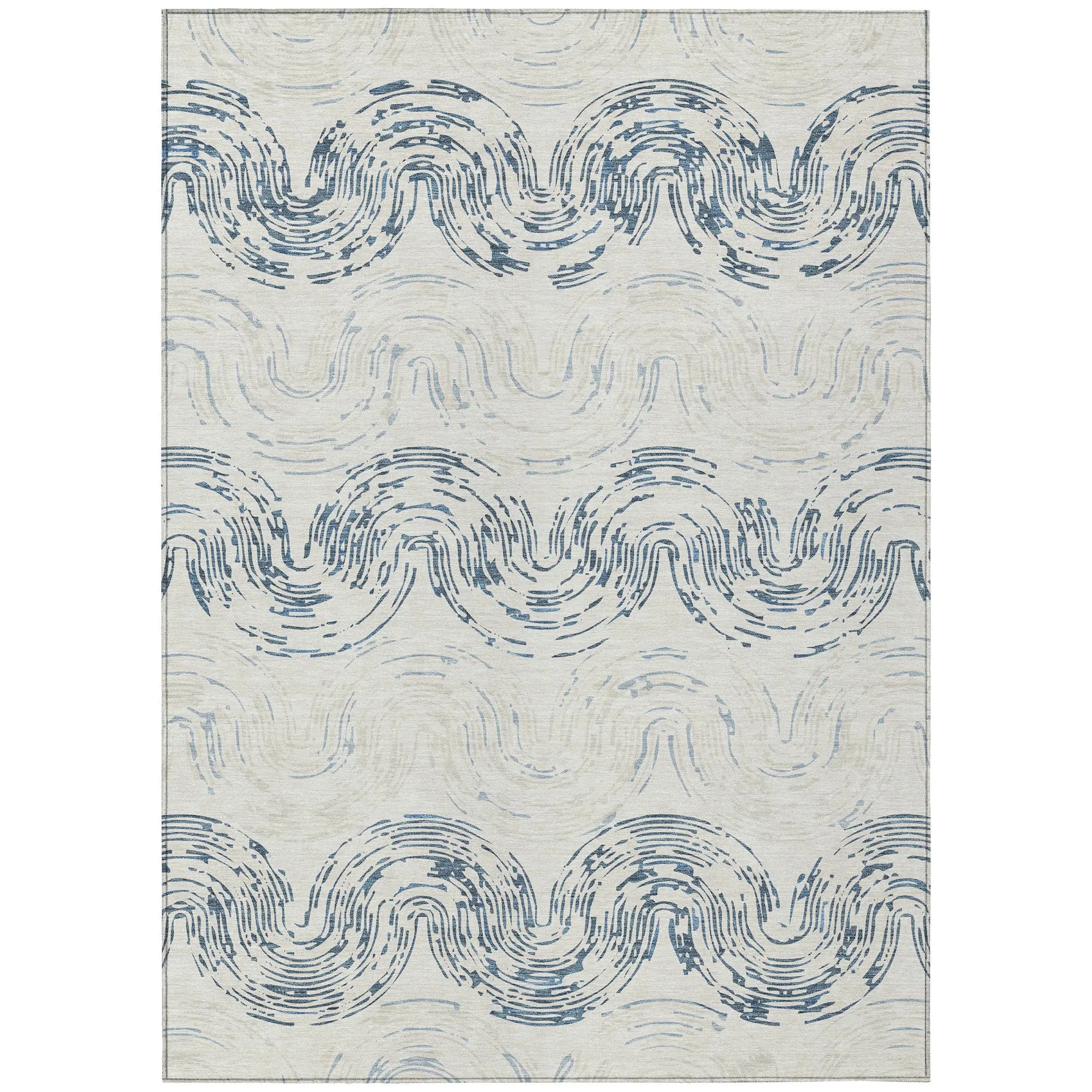 8' X 10' Ivory And Beige Abstract Washable Indoor Outdoor Area Rug Homeroots Outdoor
