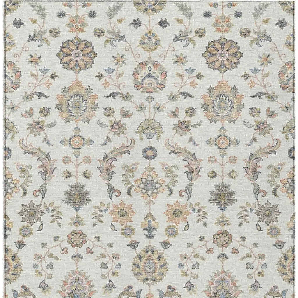 8' X 10' Ivory And Beige Abstract Washable Indoor Outdoor Area Rug Homeroots Outdoor