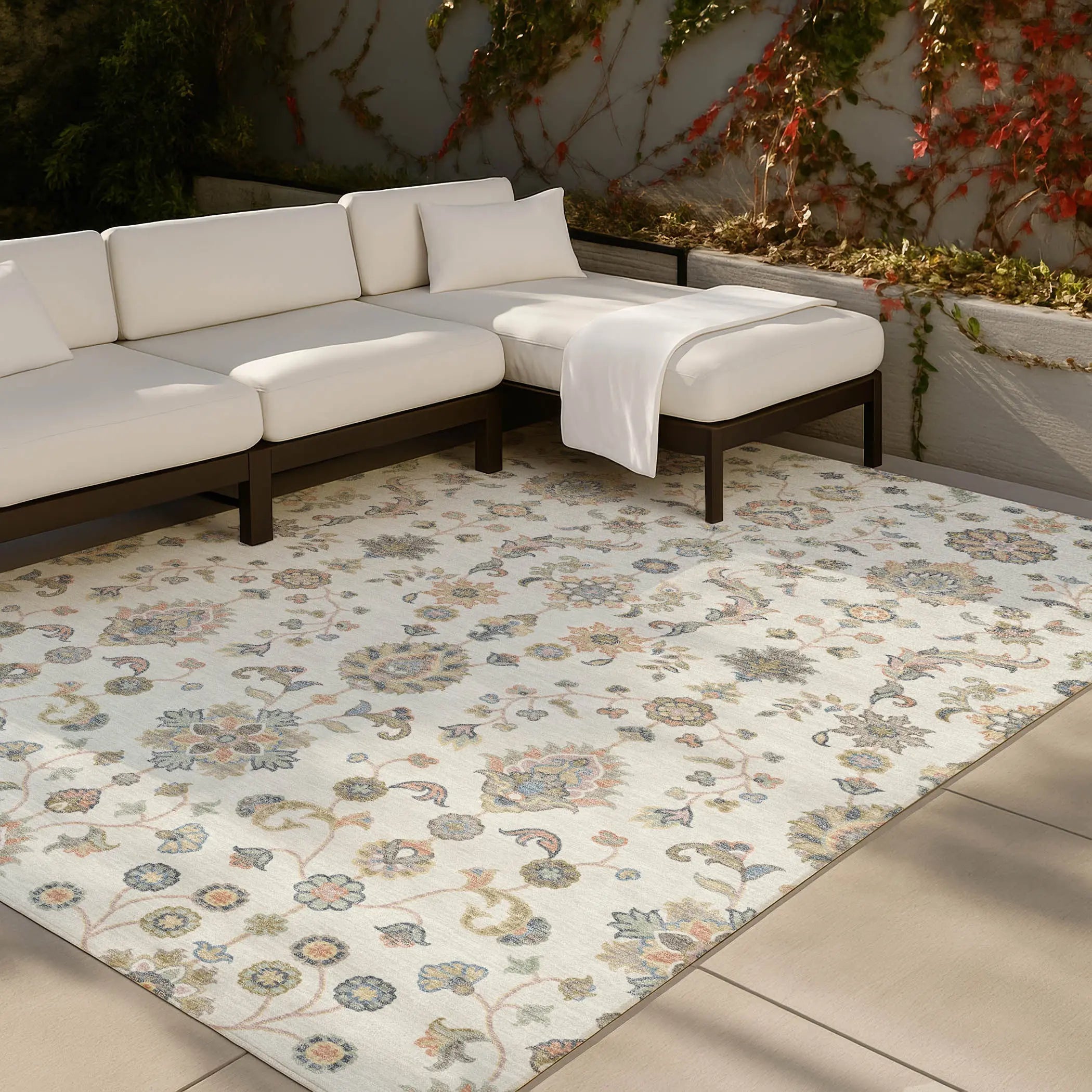 8' X 10' Ivory And Beige Abstract Washable Indoor Outdoor Area Rug Homeroots Outdoor