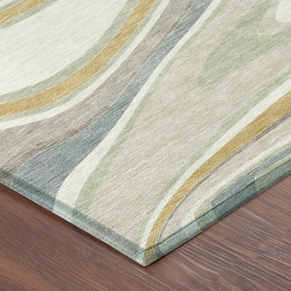8' X 10' Ivory And Beige Abstract Washable Indoor Outdoor Area Rug Homeroots Outdoor