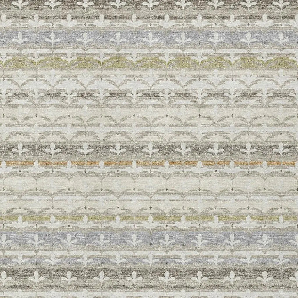 8' X 10' Ivory And Beige Damask Washable Indoor Outdoor Area Rug Homeroots Outdoor